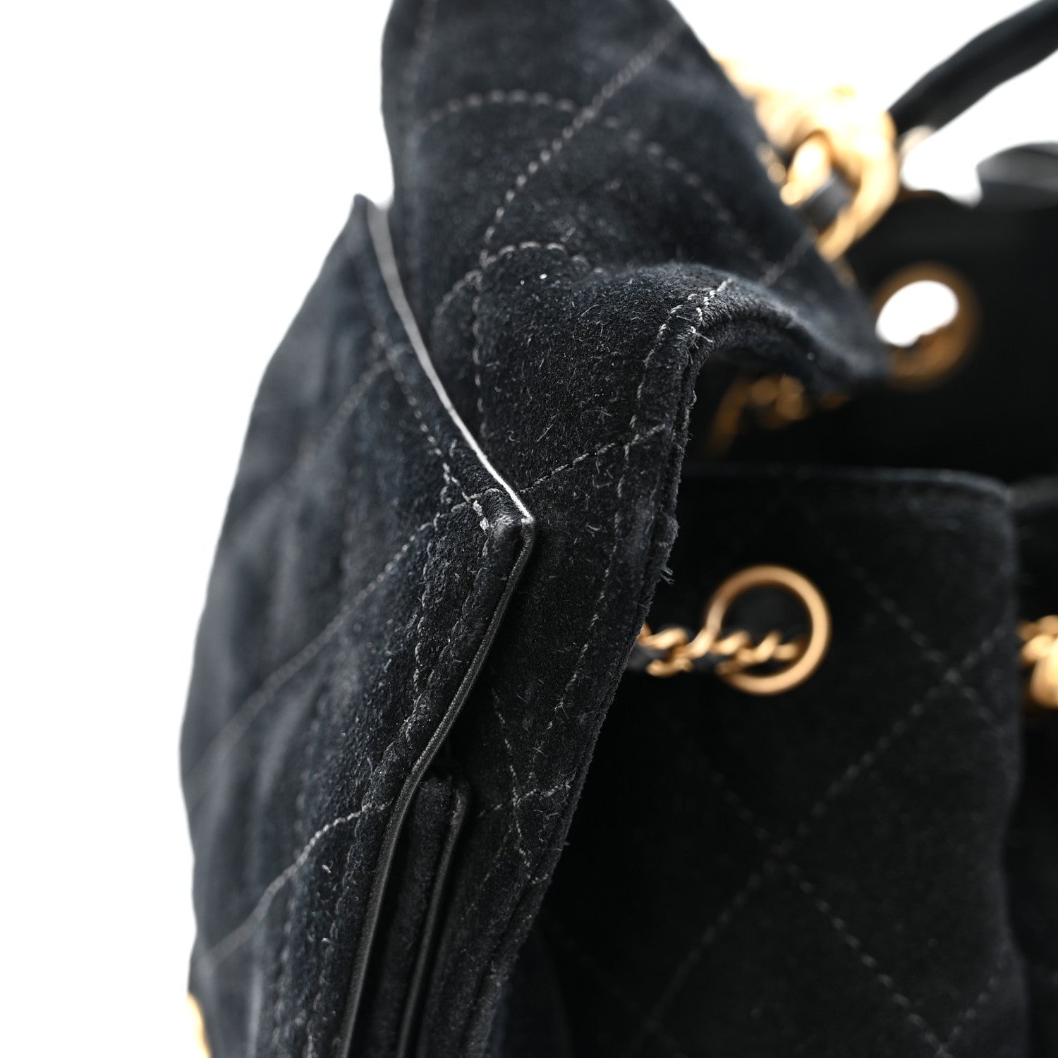 Chanel Suede Quilted Small Chanel 25 Handbag Black