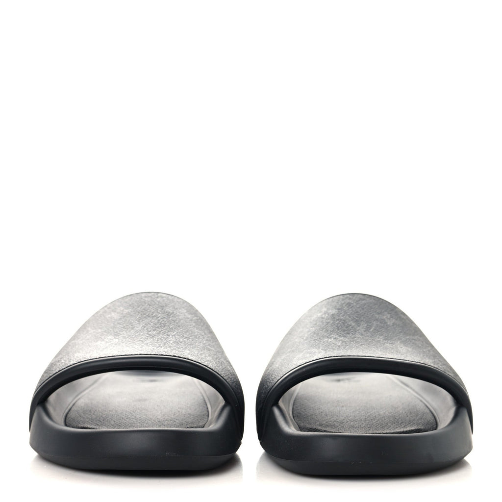 Louis Vuitton Rubber Monogram Eclipse Mens Waterfront Mules 12 Black