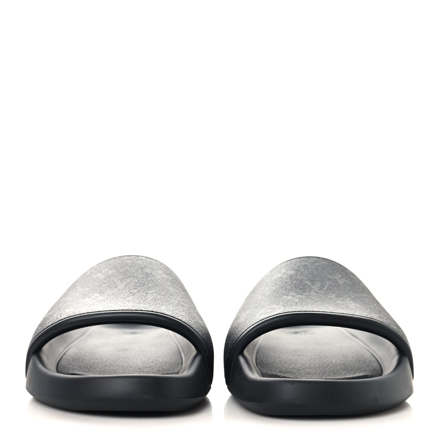 Louis Vuitton Rubber Monogram Eclipse Mens Waterfront Mules 12 Black