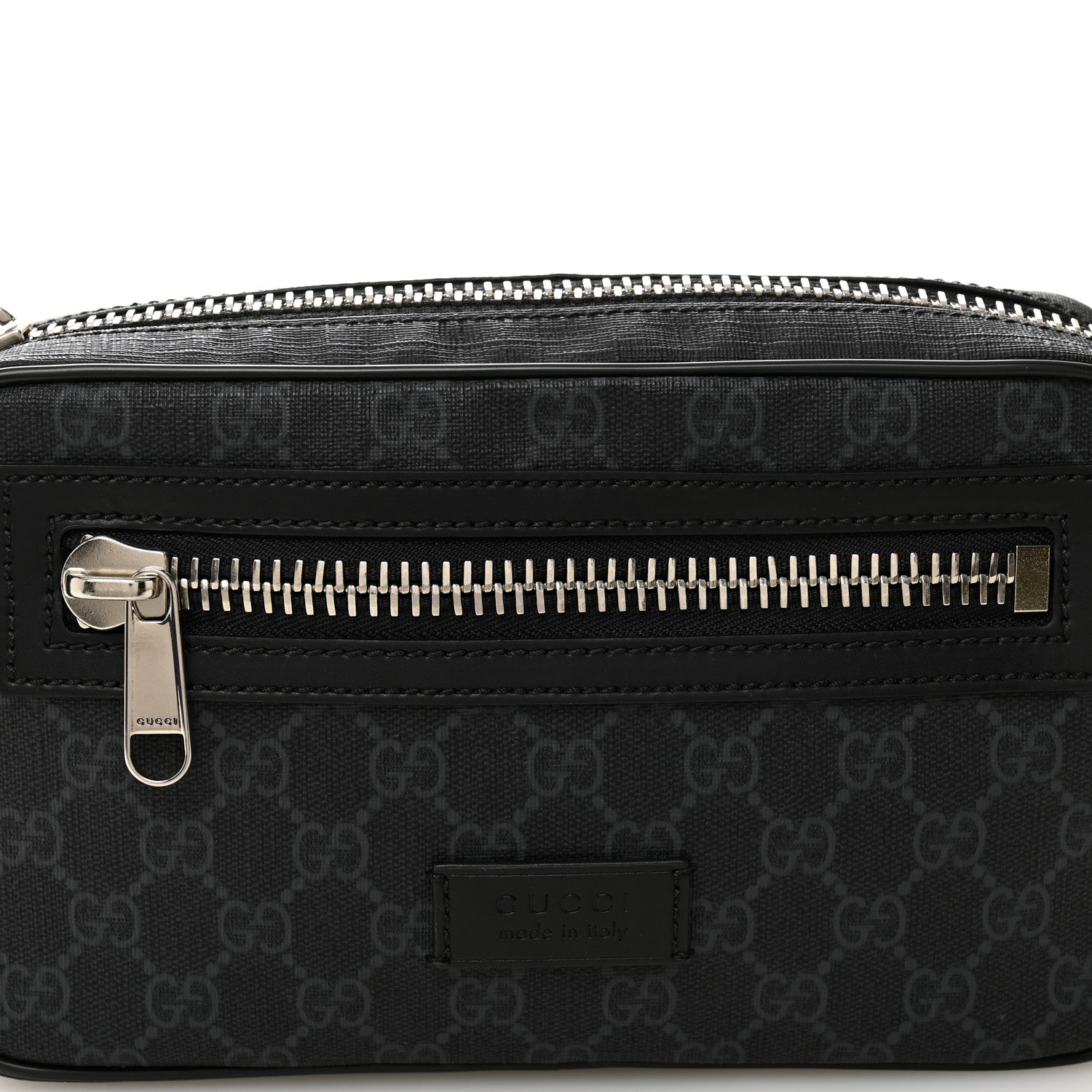 Gucci Soft GG Supreme Monogram Web Belt Bag Black Grey