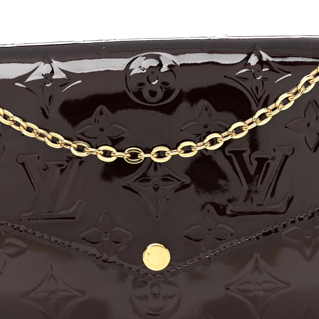 Louis Vuitton Vernis Pochette Felicie Chain Wallet Amarante