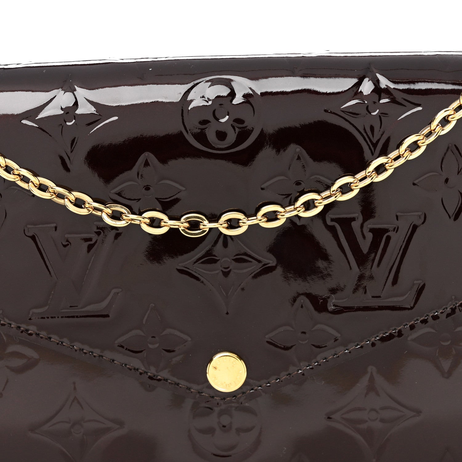 Louis Vuitton Vernis Pochette Felicie Chain Wallet Amarante