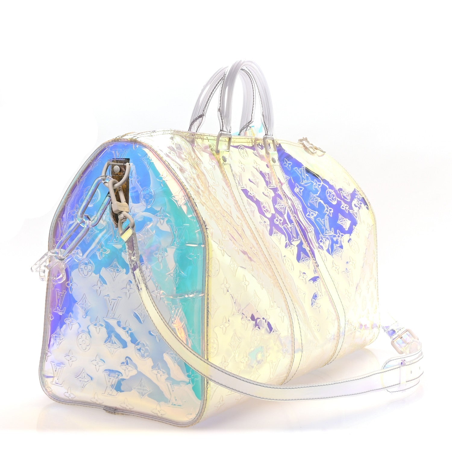 Louis Vuitton PVC Monogram Keepall Bandouliere 50 Iridescent Prism