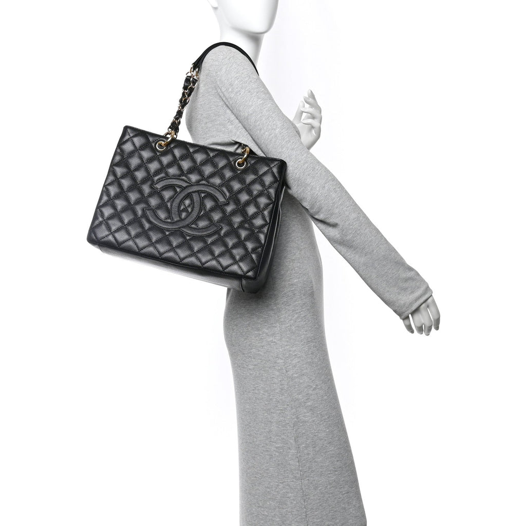 Chanel Caviar Quilted Grand Shopping Tote GST Black