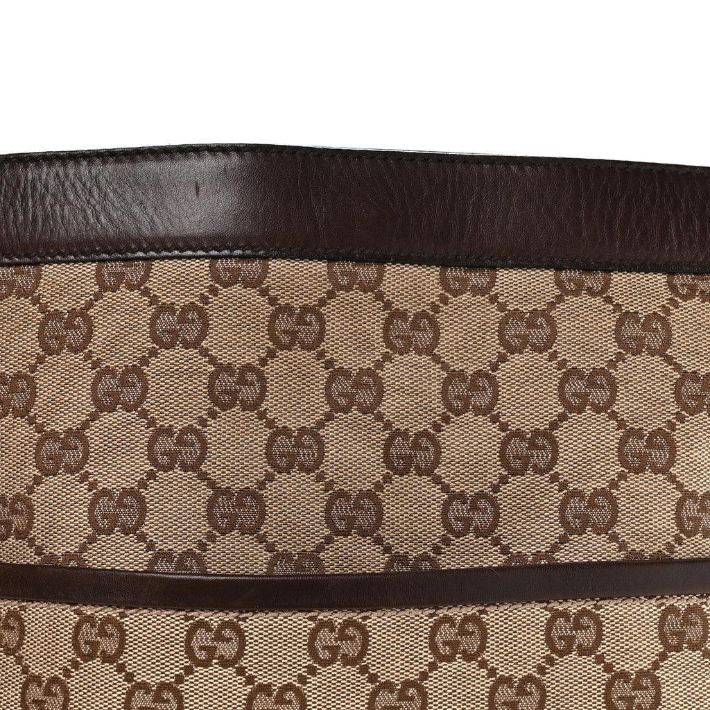 Gucci Monogram Braided Shoulder Bag Brown