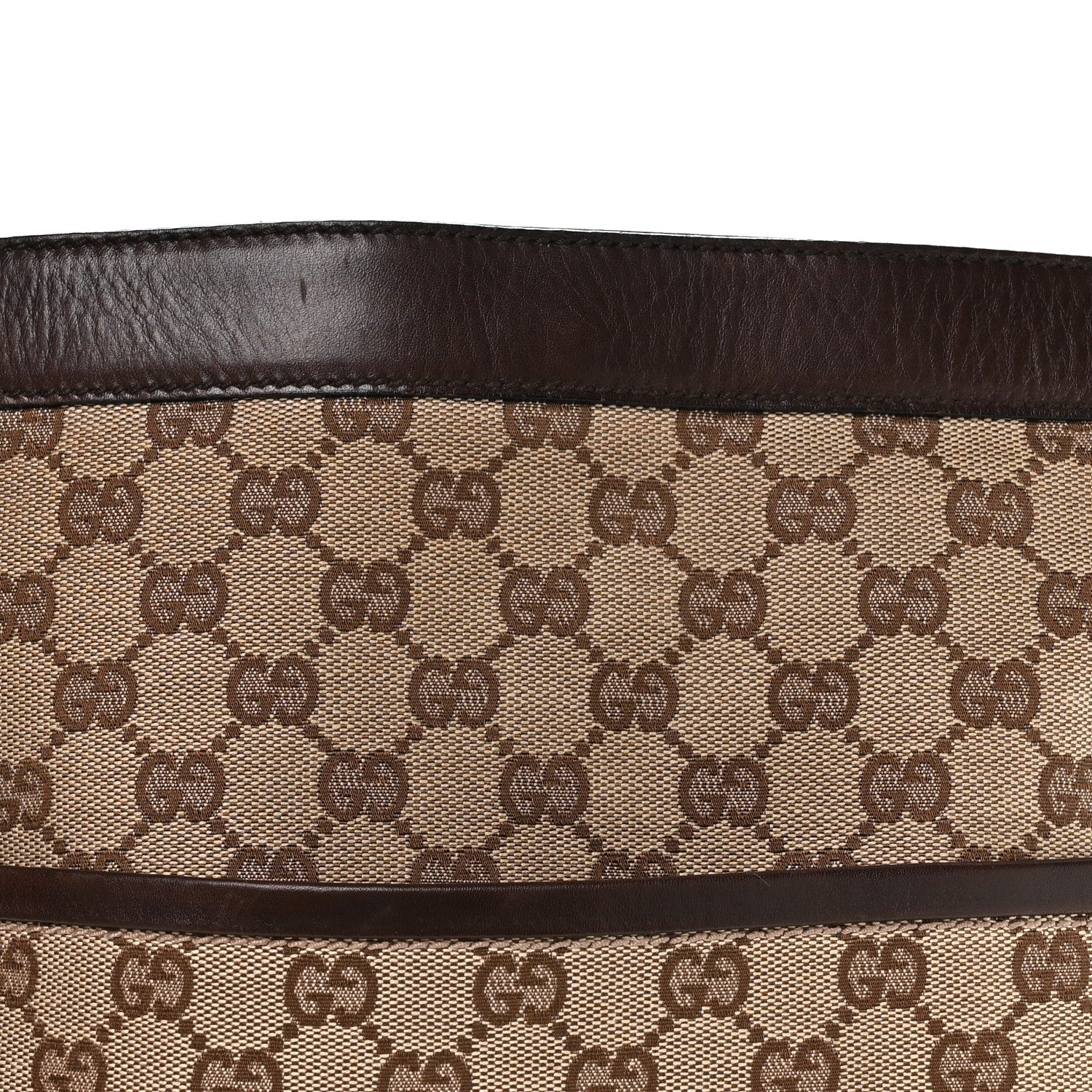 Gucci Monogram Braided Shoulder Bag Brown