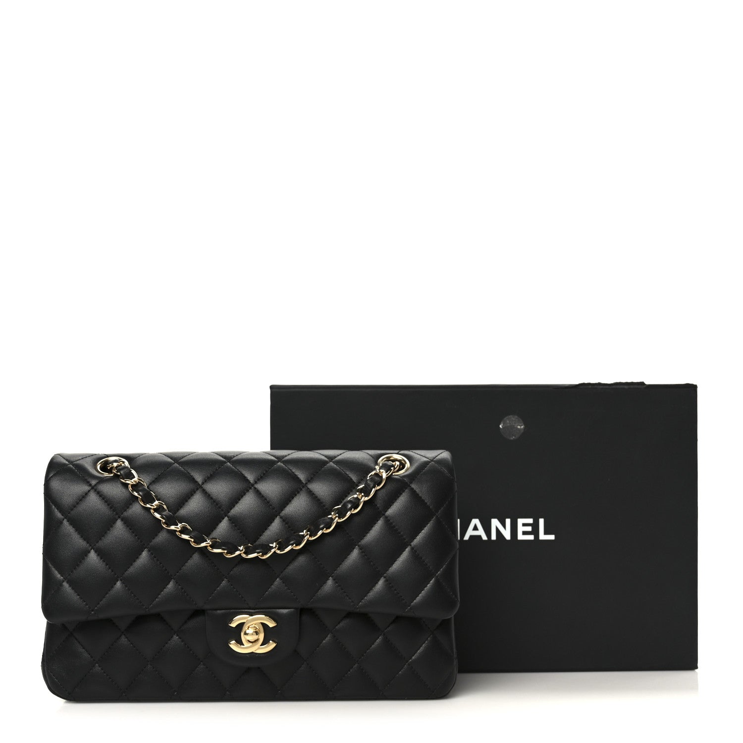 Chanel Lambskin Quilted Medium Double Flap Black