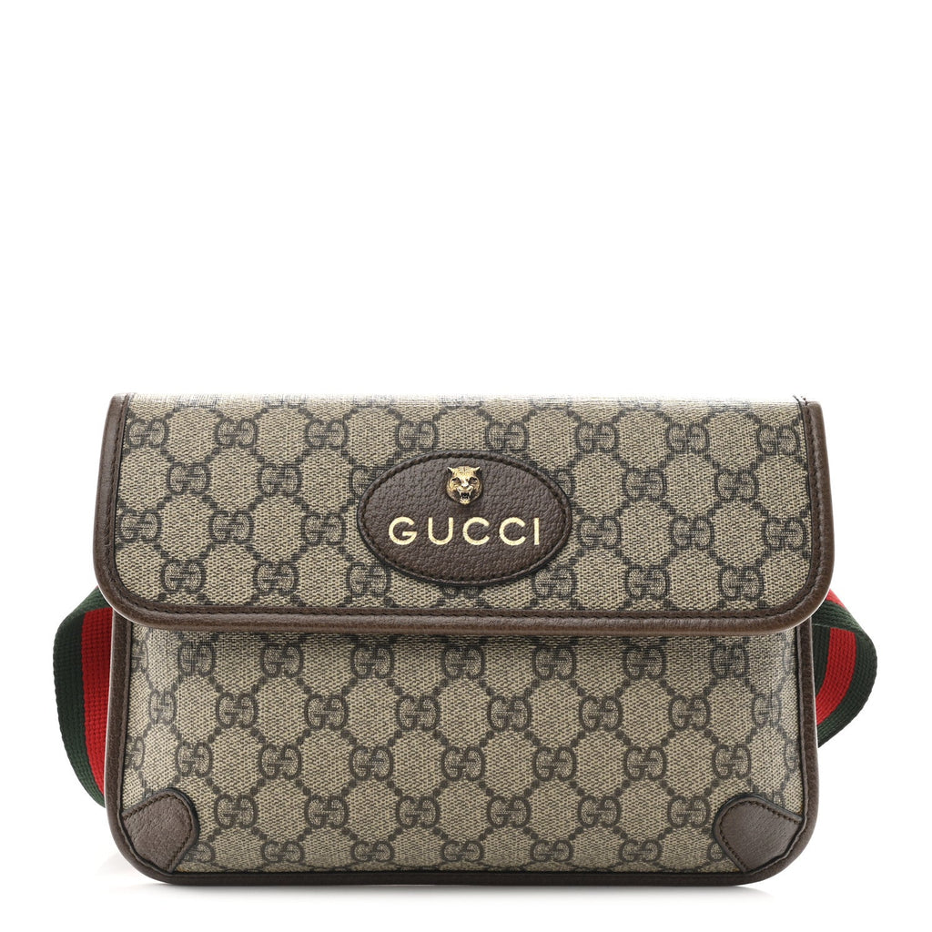Gucci GG Supreme Monogram Neo Vintage Web Belt Bag Brown