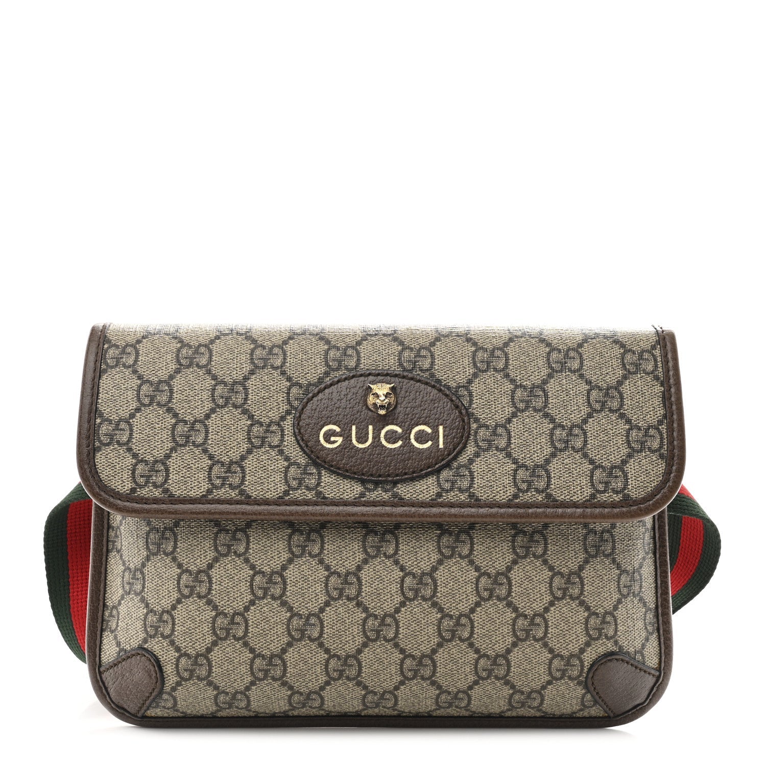 Gucci GG Supreme Monogram Neo Vintage Web Belt Bag Brown