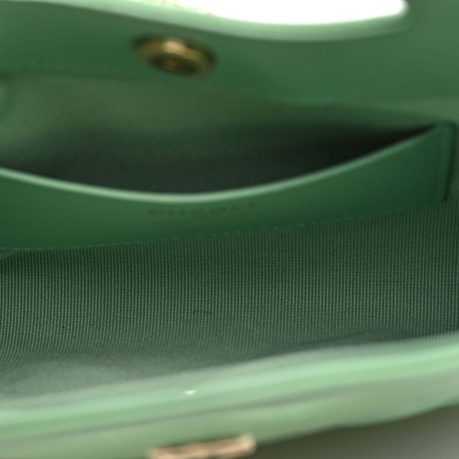 Chanel Shiny Lambskin Quilted Nano 31 Shopping Bag Green