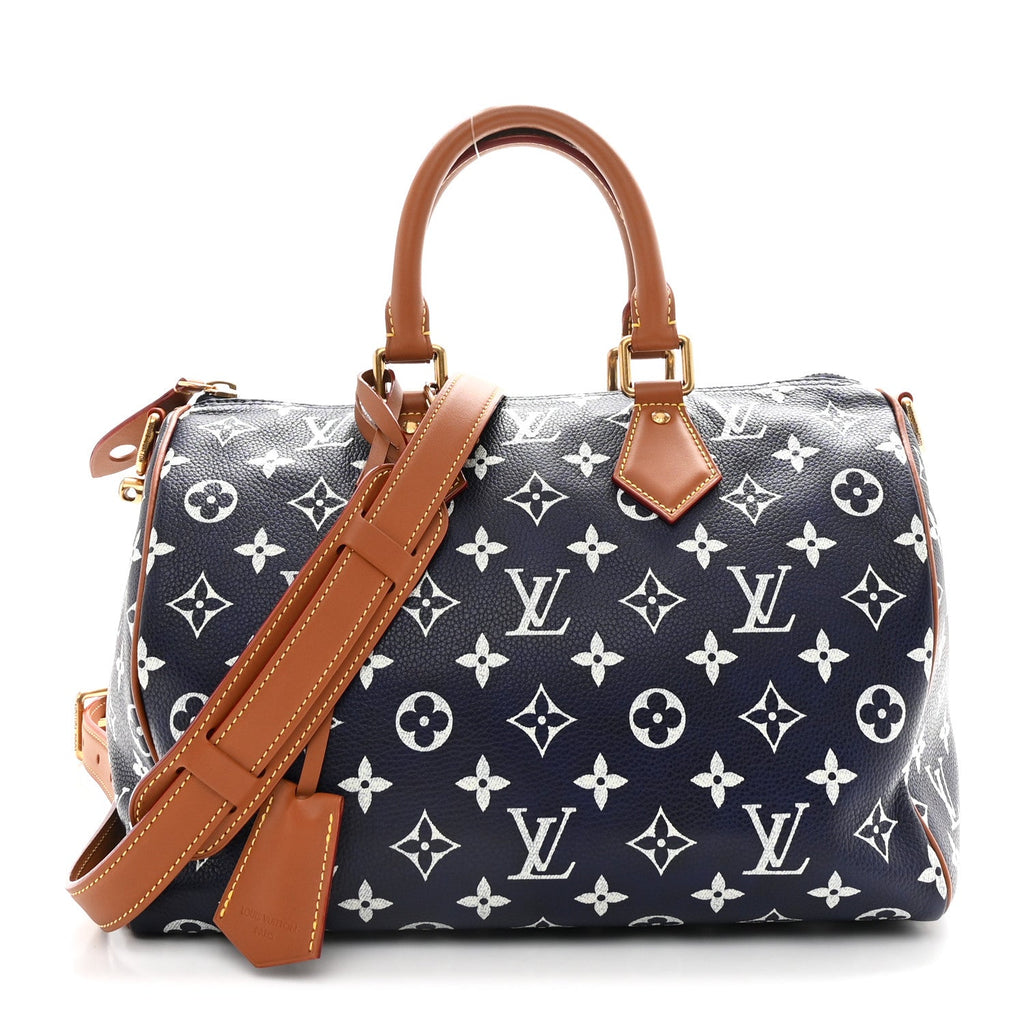 Louis Vuitton Calfskin Monogram Speedy P9 Bandouliere 30 Indigo