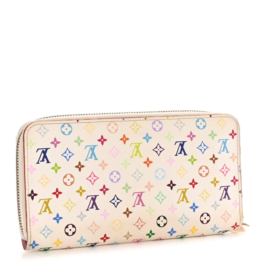 Louis Vuitton Monogram Multicolor Zippy Wallet White Litchi