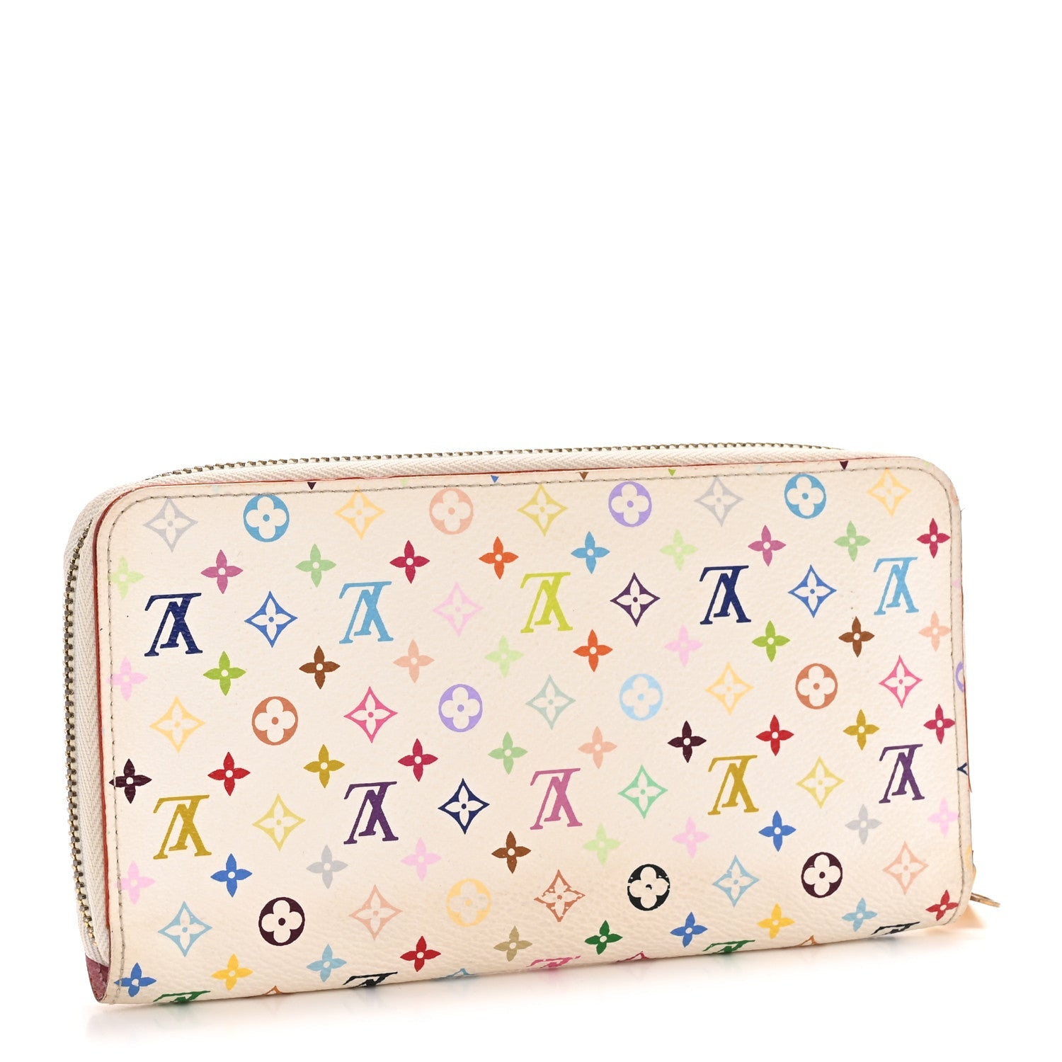 Louis Vuitton Monogram Multicolor Zippy Wallet White Litchi