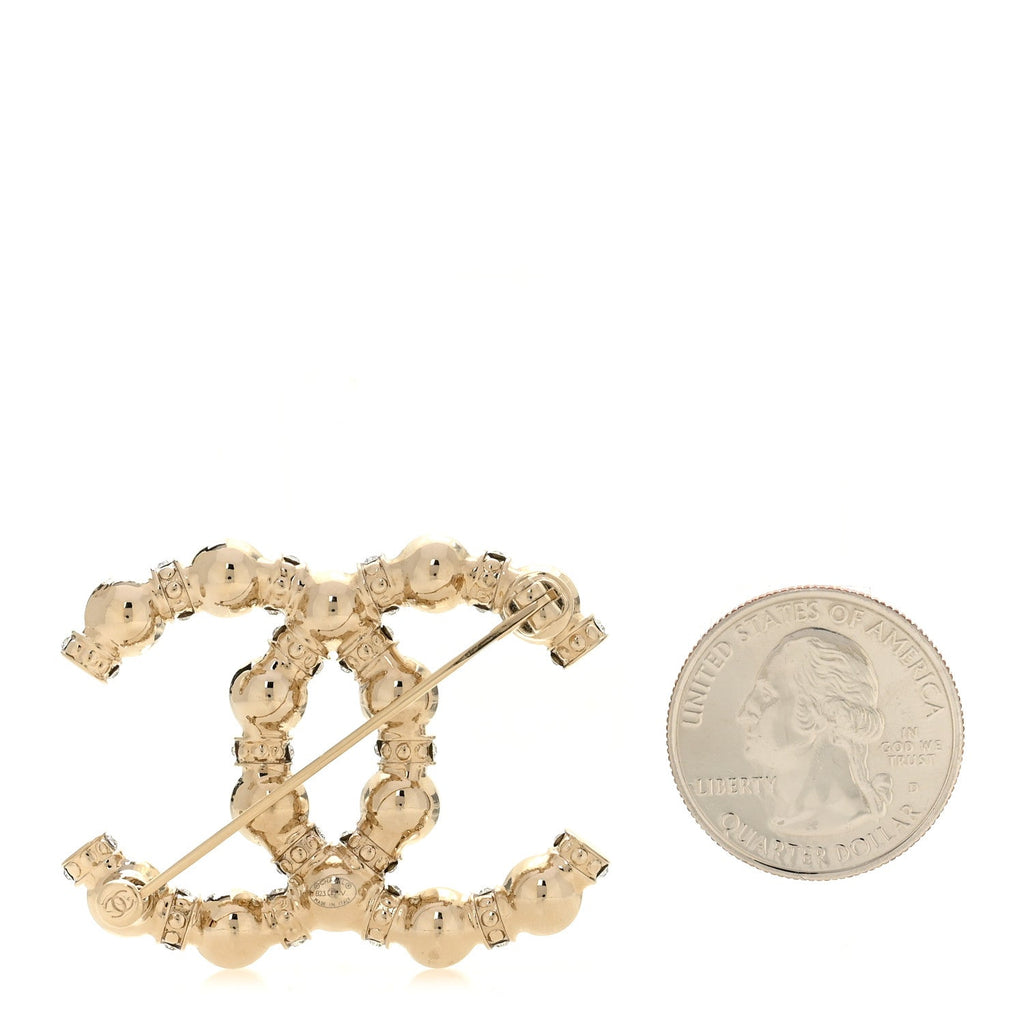 Pearl Crystal Nefertiti CC Brooch Gold