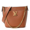 Louis Vuitton Calfskin Lock and Walk Bucket Cognac