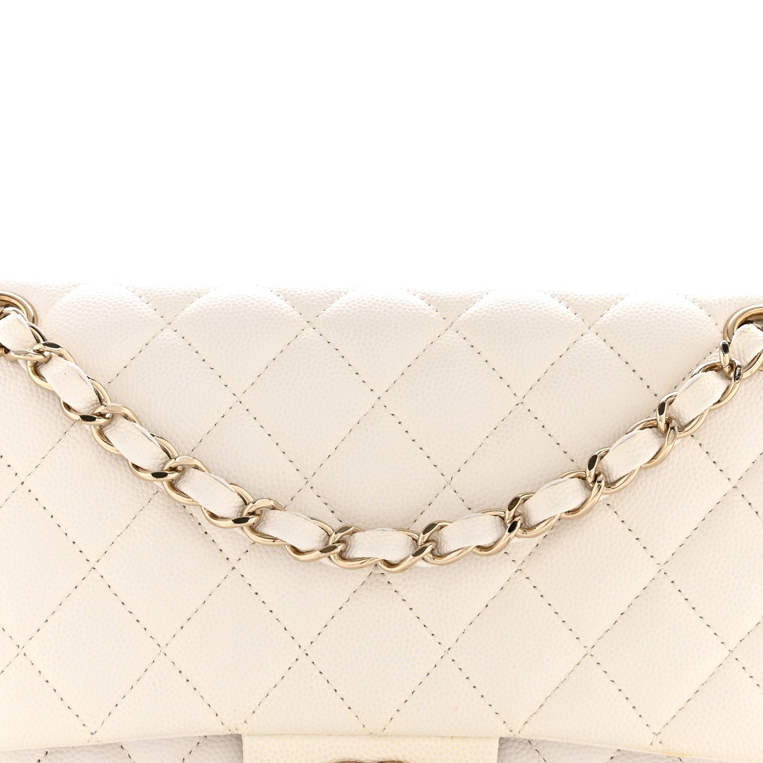 Chanel Caviar Quilted Medium Double Flap White