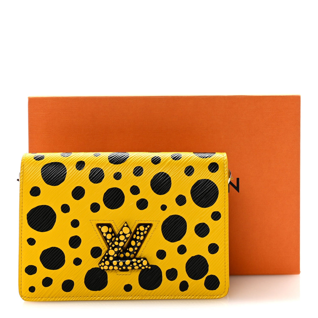 Louis Vuitton LV x YK Epi Infinity Dots Twist Belt Chain Wallet Yellow Black