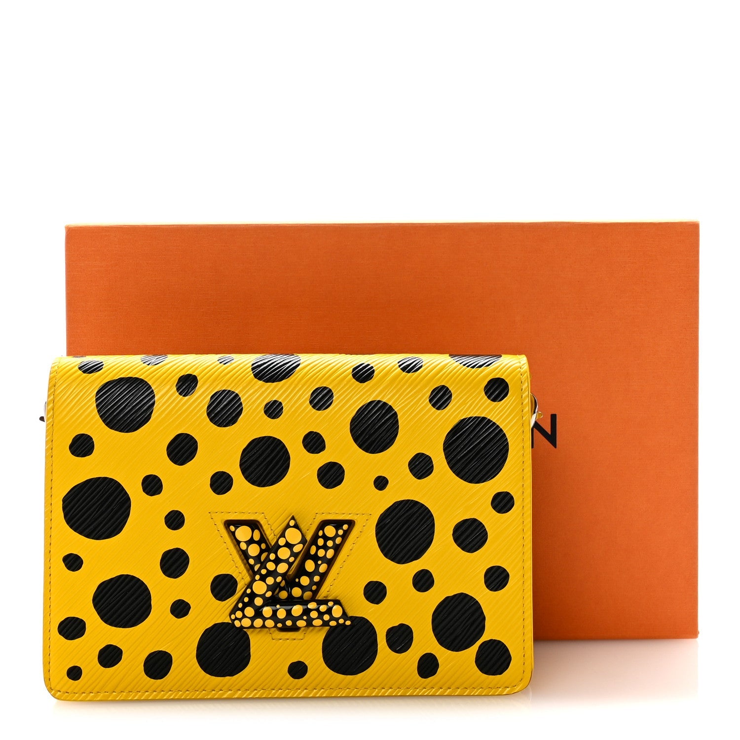 Louis Vuitton LV x YK Epi Infinity Dots Twist Belt Chain Wallet Yellow Black