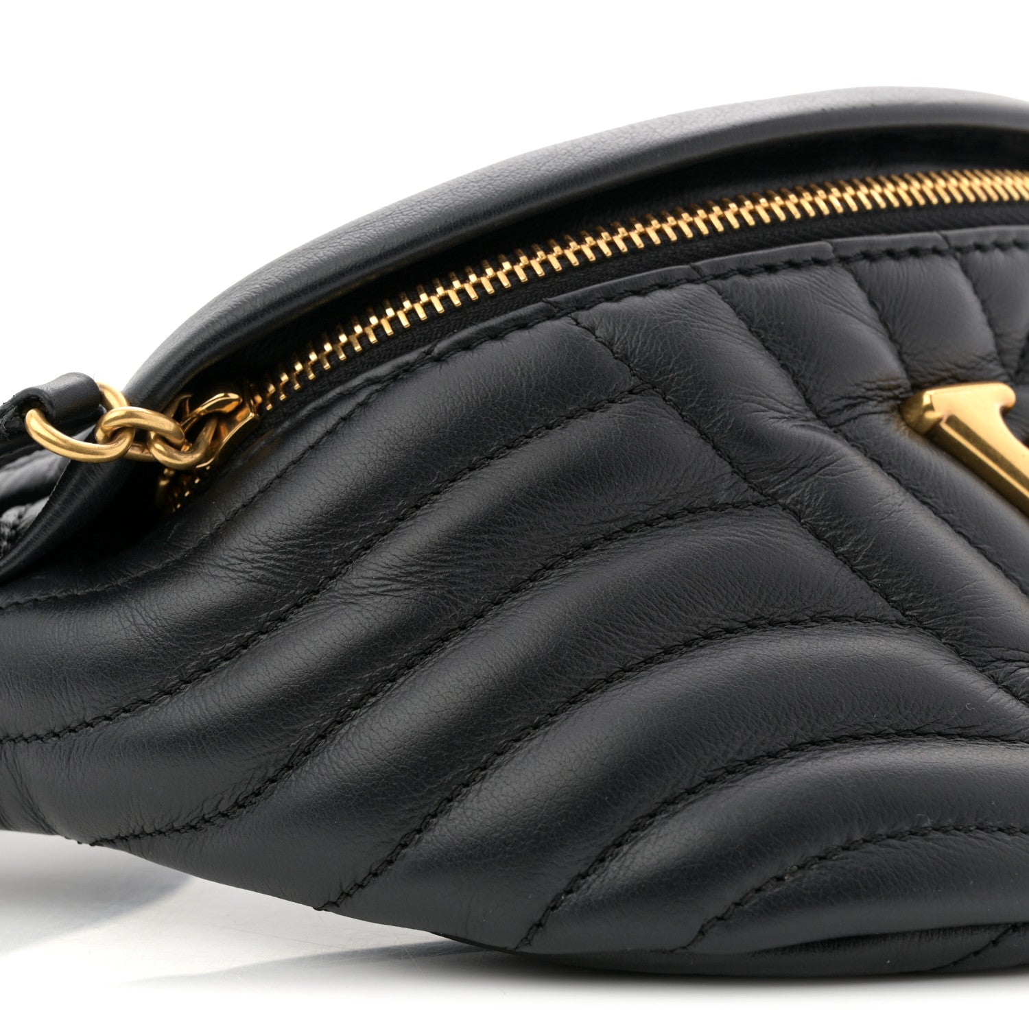 Louis Vuitton Calfskin Quilted New Wave Bumbag Black