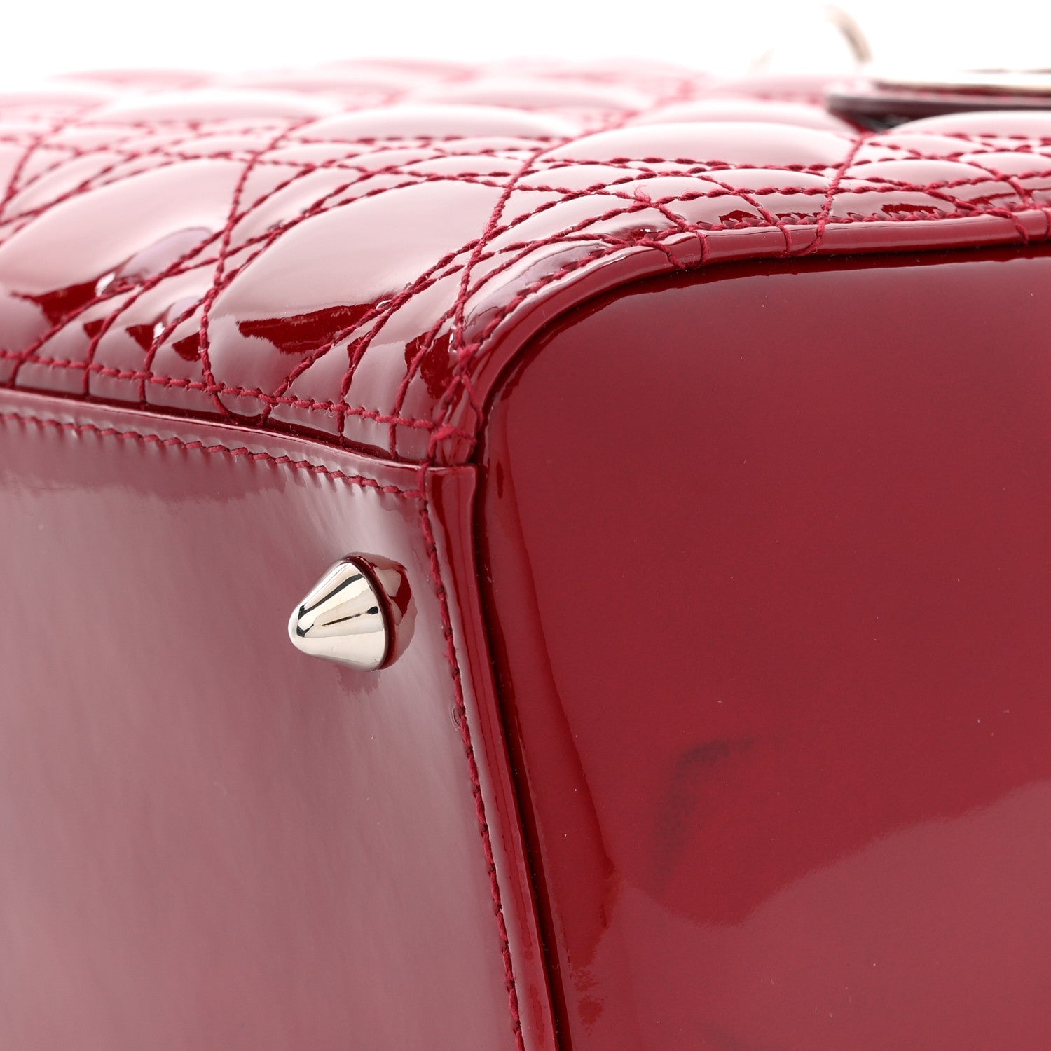 Christian Dior Patent Cannage Medium Lady Dior Red