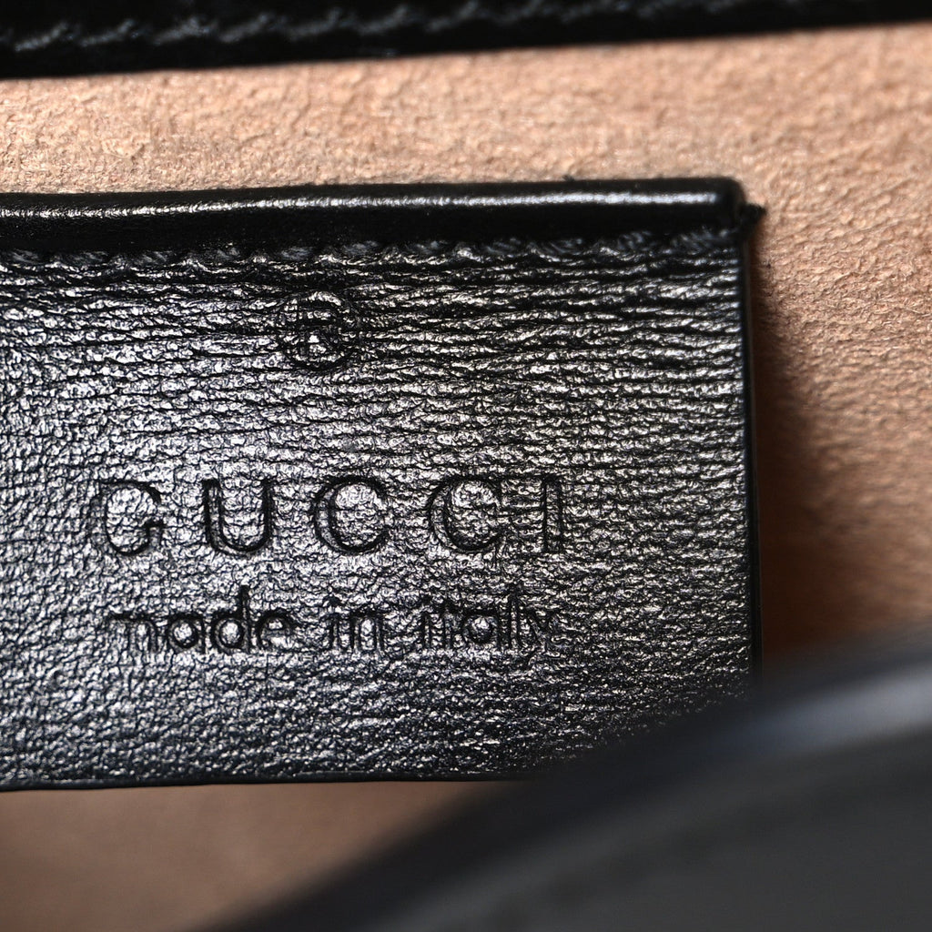 Gucci Boarded Plutone Calfskin Mini Horsebit 1955 Crossbody Bag Black