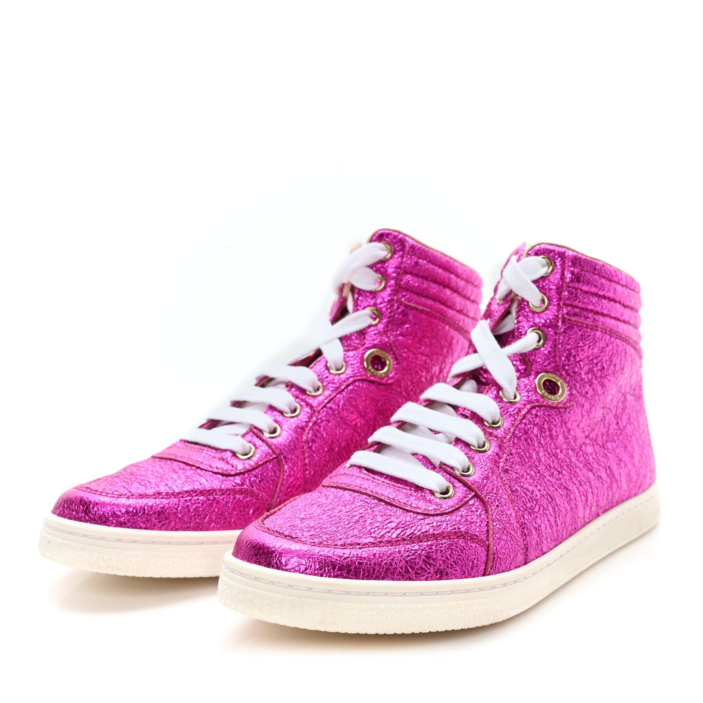Gucci Galassia Womens High Top Sneakers 36.5 Fuxia