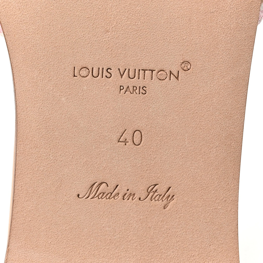 Louis Vuitton Damierlicious Neo Revival Flat Mule Sandals 40 Rose Peach