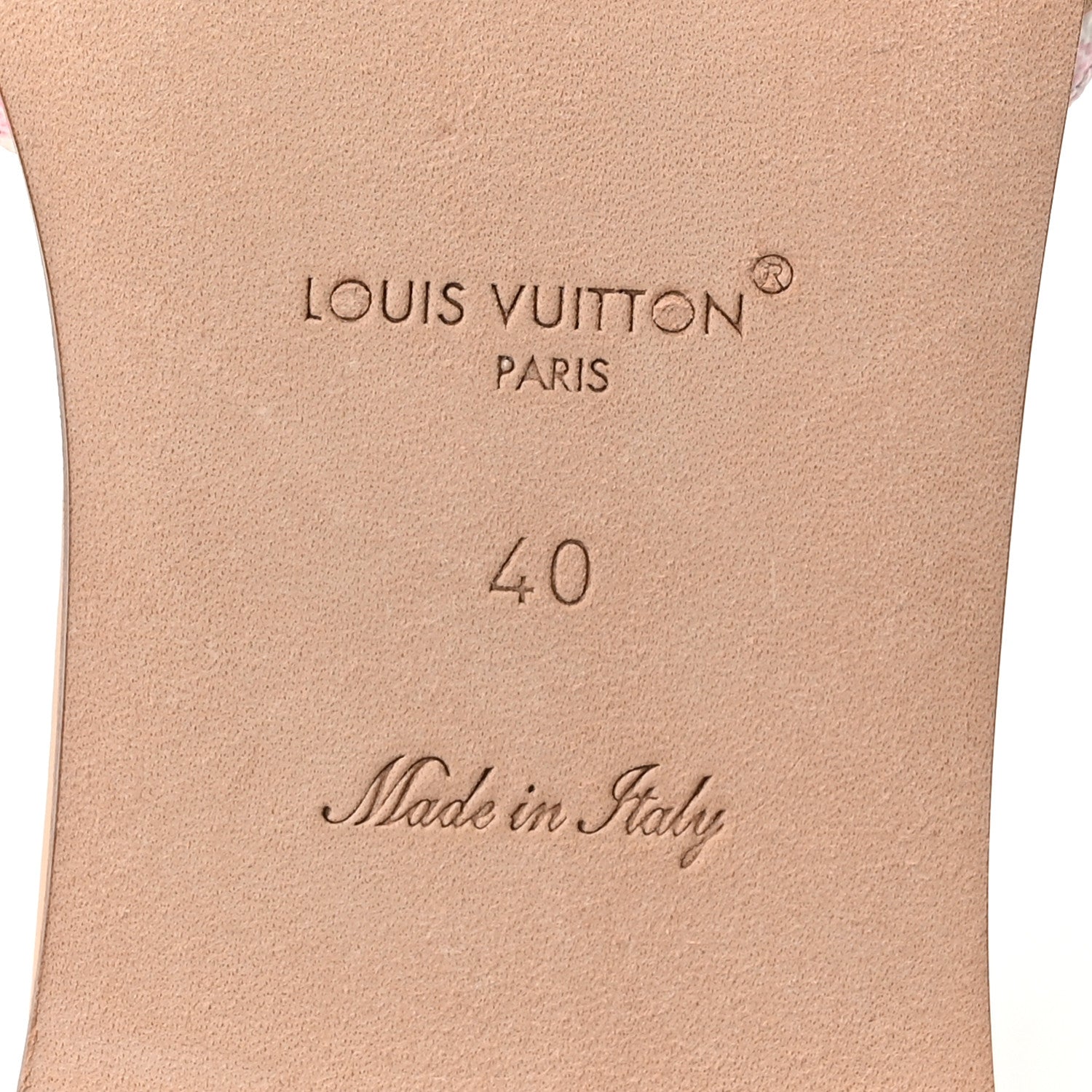 Louis Vuitton Damierlicious Neo Revival Flat Mule Sandals 40 Rose Peach