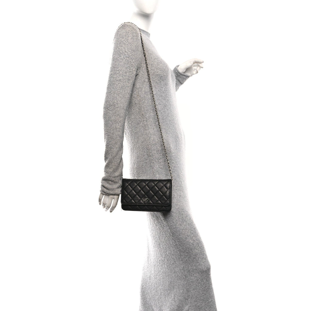 Chanel Caviar Quilted Wallet on Chain WOC Black