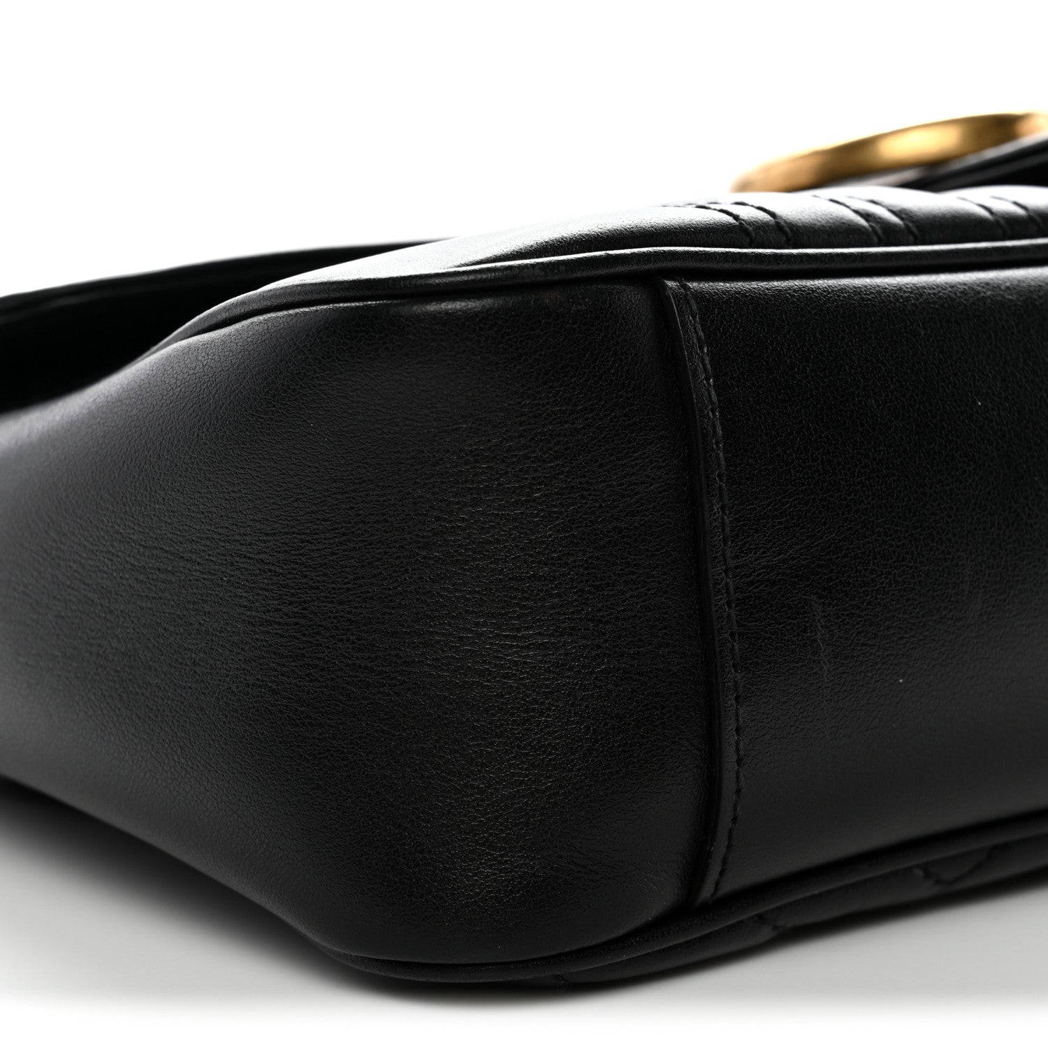 Gucci Calfskin Matelasse Small GG Marmont Shoulder Bag Black