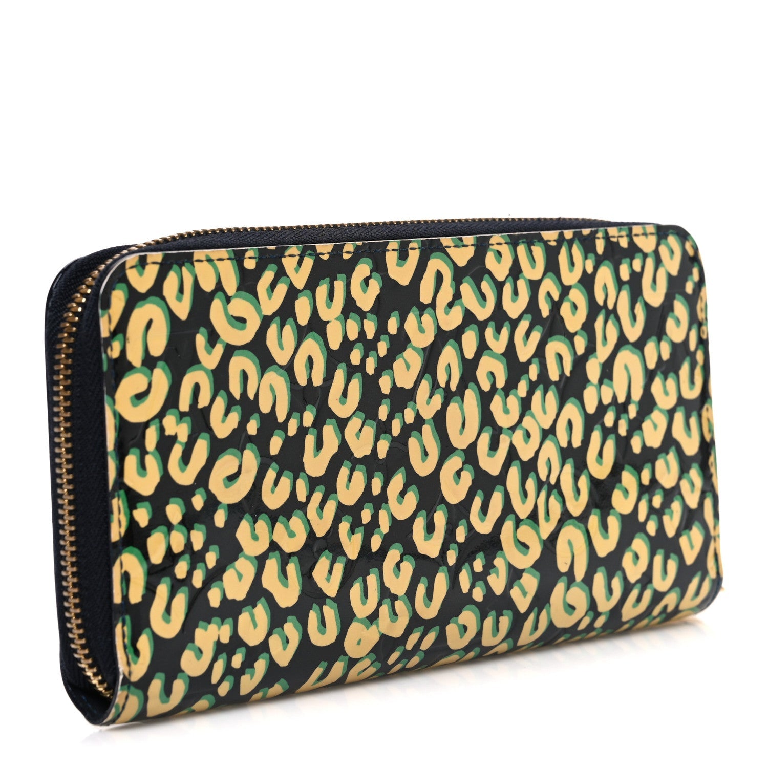 Louis Vuitton Vernis Leopard Zippy Wallet Blue Infini