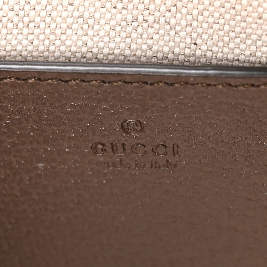 Gucci GG Supreme Monogram Textured Dollar Calfskin Mini Ophidia Chain Bag Beige Ebony