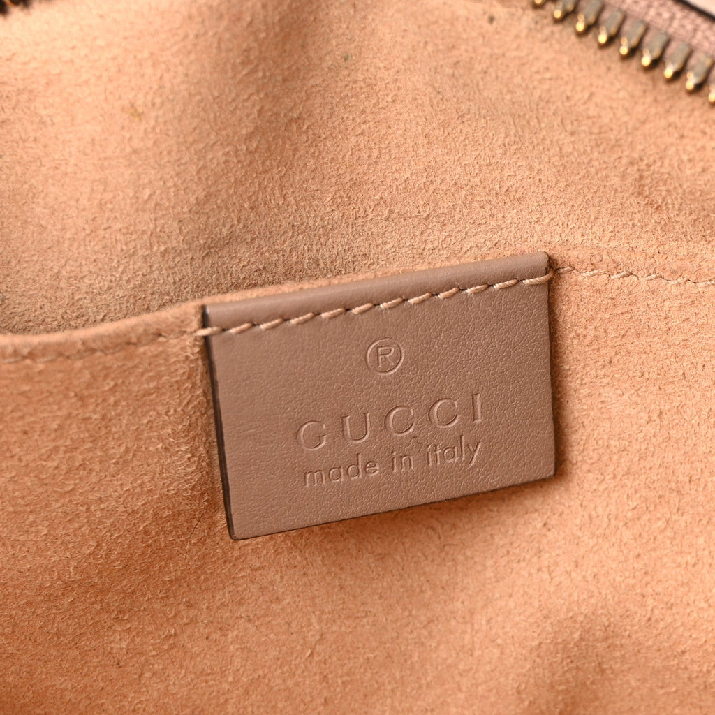 Gucci Calfskin Matelasse Small GG Marmont Chain Shoulder Bag Porcelain Rose