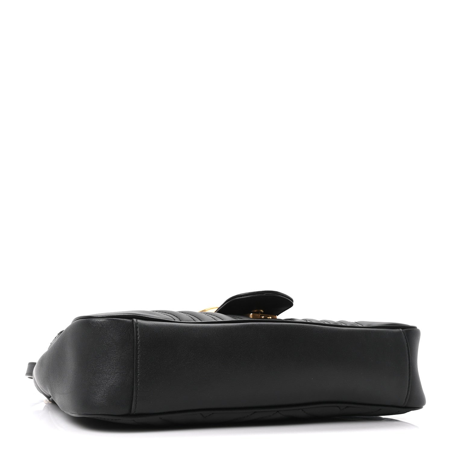 Gucci Calfskin Matelasse Medium GG Marmont Shoulder Bag Black