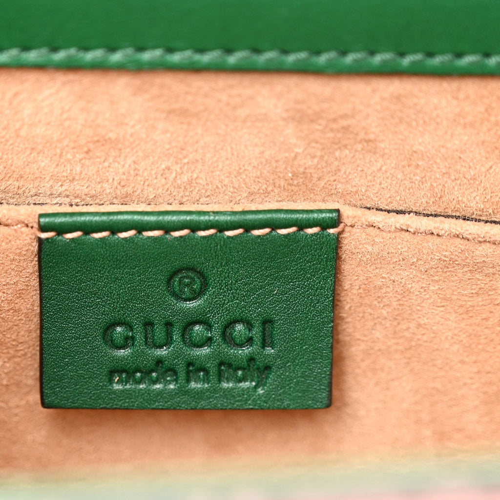 Gucci Snakeskin Small Padlock Shoulder Bag Green Pink Purple