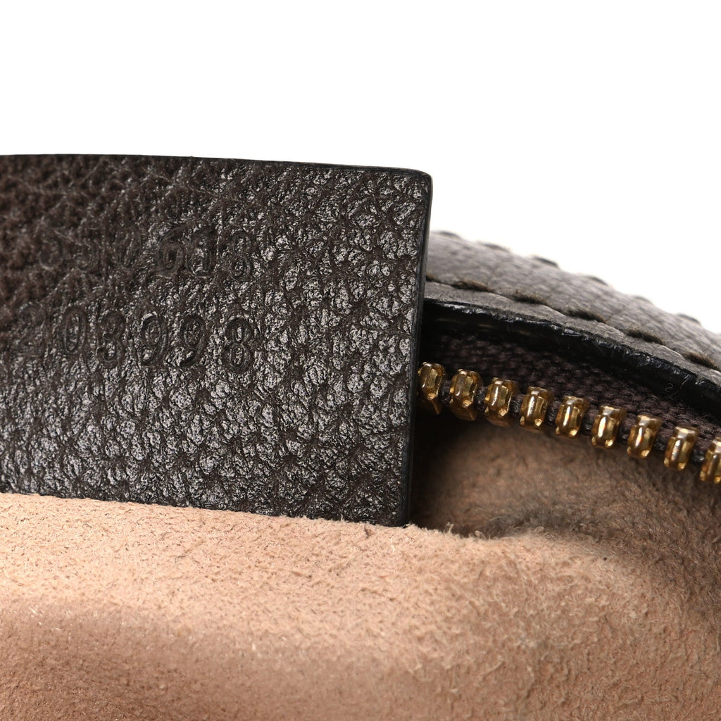 Gucci GG Supreme Monogram Web Mini Ophidia Round Shoulder Bag Brown