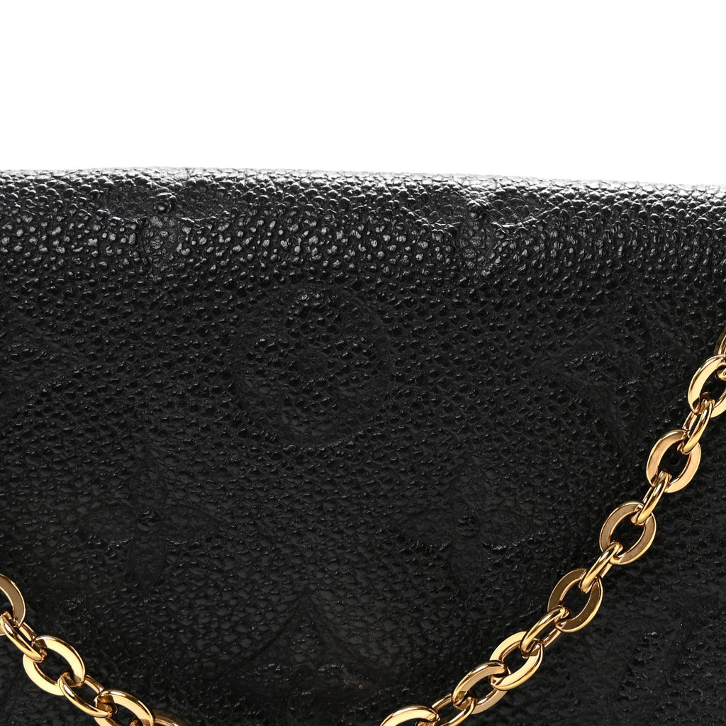 Louis Vuitton Empreinte Pochette Felicie Chain Wallet Black