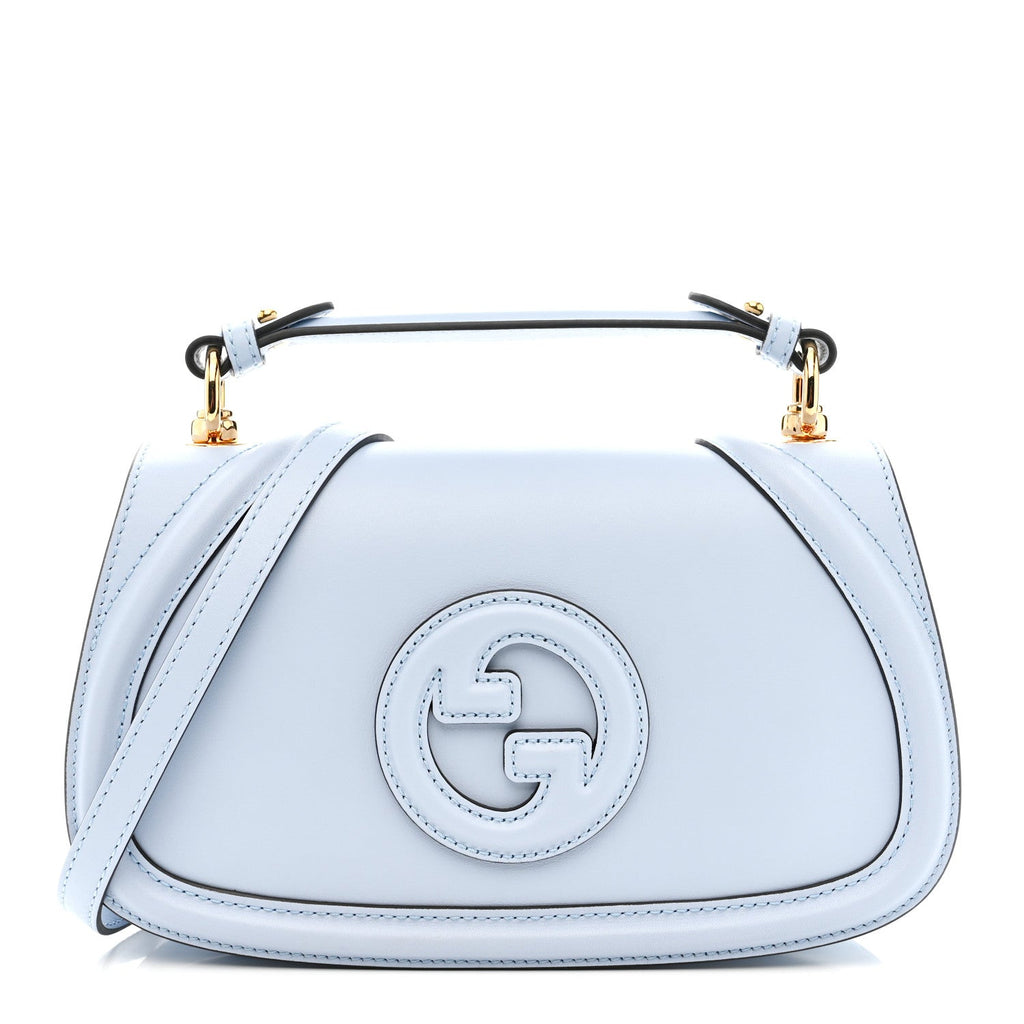 Gucci Roxy Calfskin Medium Blondie Top Handle Bag Cloudy Blue