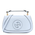 Gucci Roxy Calfskin Medium Blondie Top Handle Bag Cloudy Blue