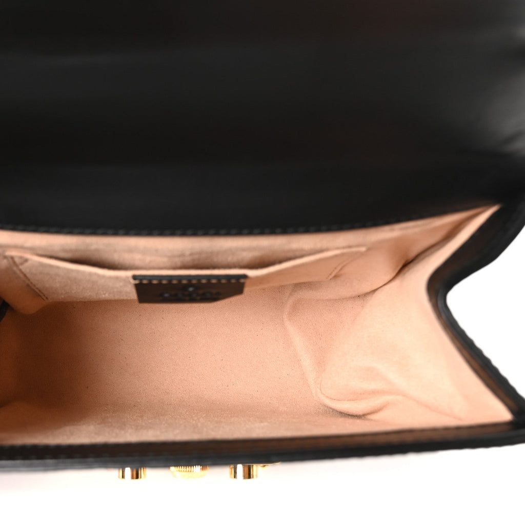 Gucci Guccissima Small Padlock Shoulder Bag Black