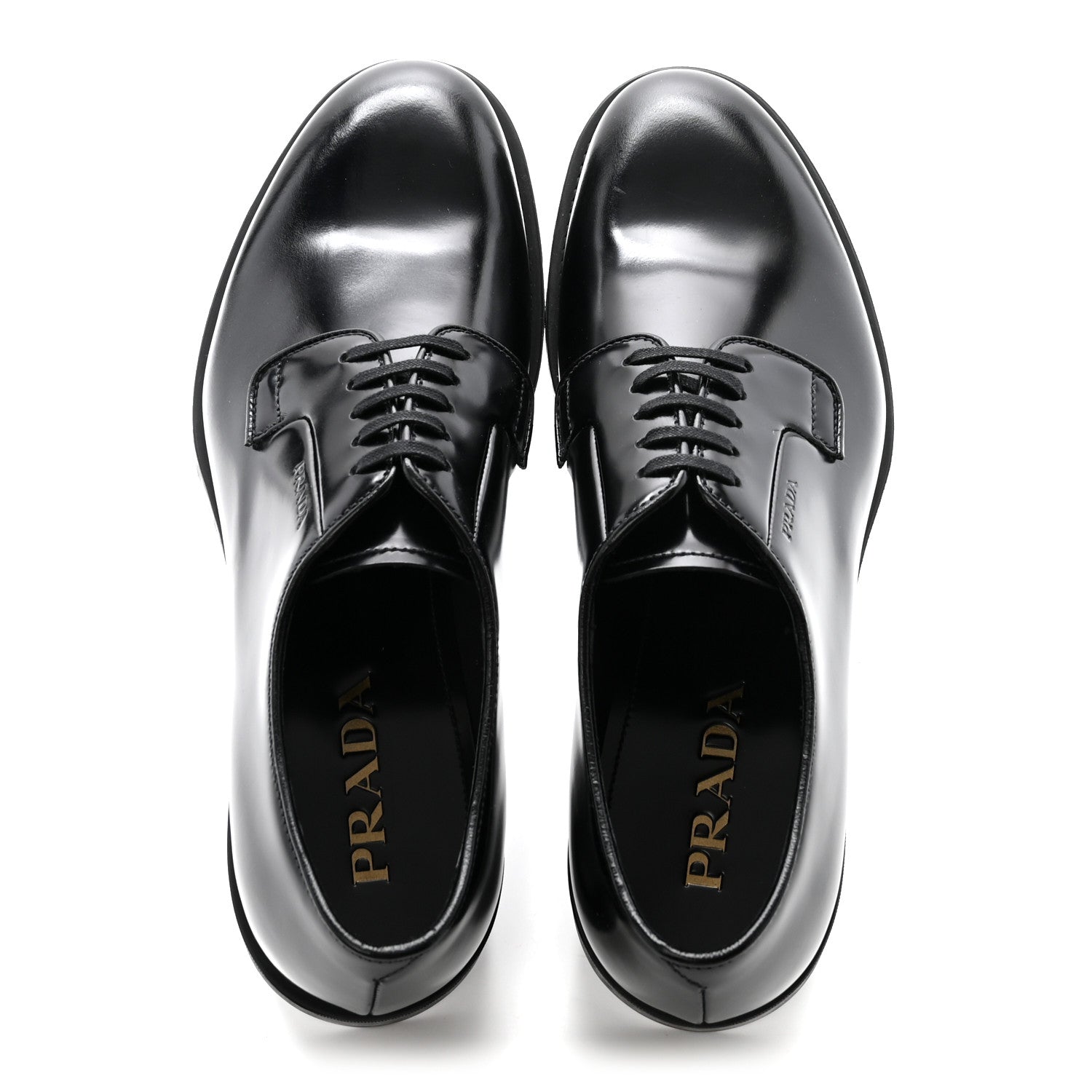 Prada Spazzolato Mens Derby Loafers 7.5 Black