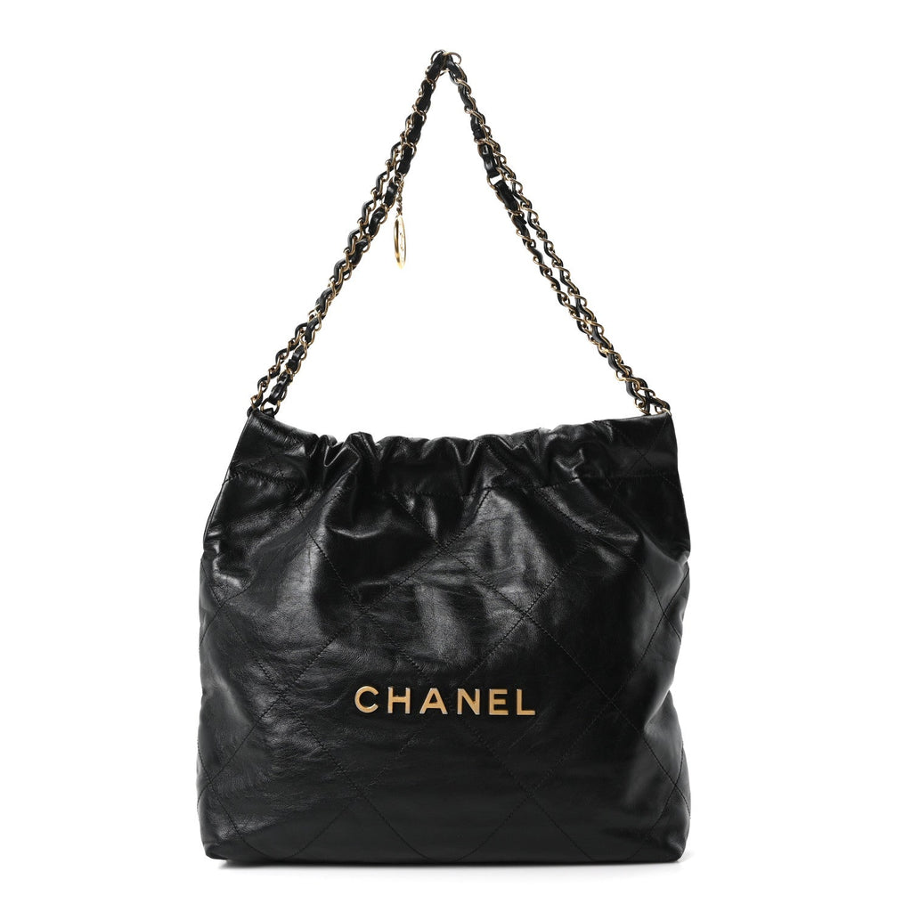 Chanel Shiny Calfskin Quilted Small Chanel 22 Black