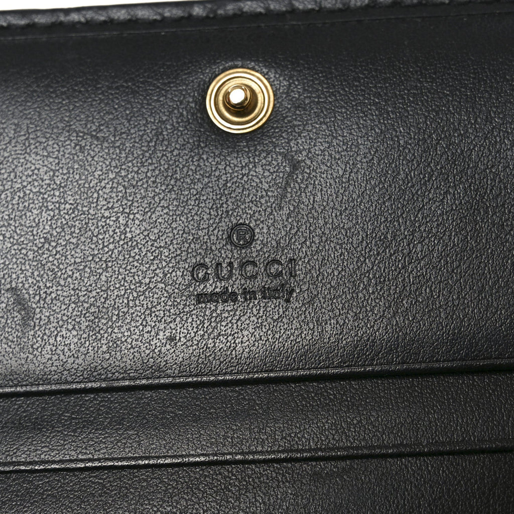 Gucci Calfskin Matelasse GG Marmont Card Case Wallet Black
