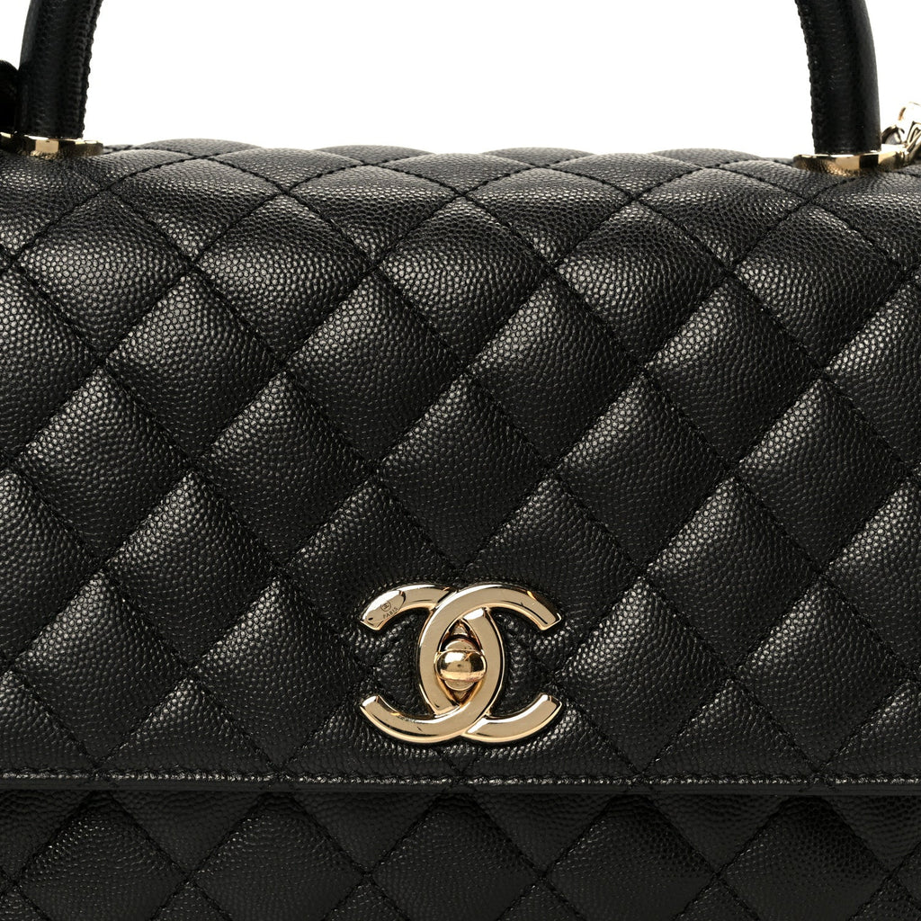 Chanel Caviar Quilted Small Coco Handle Flap Black