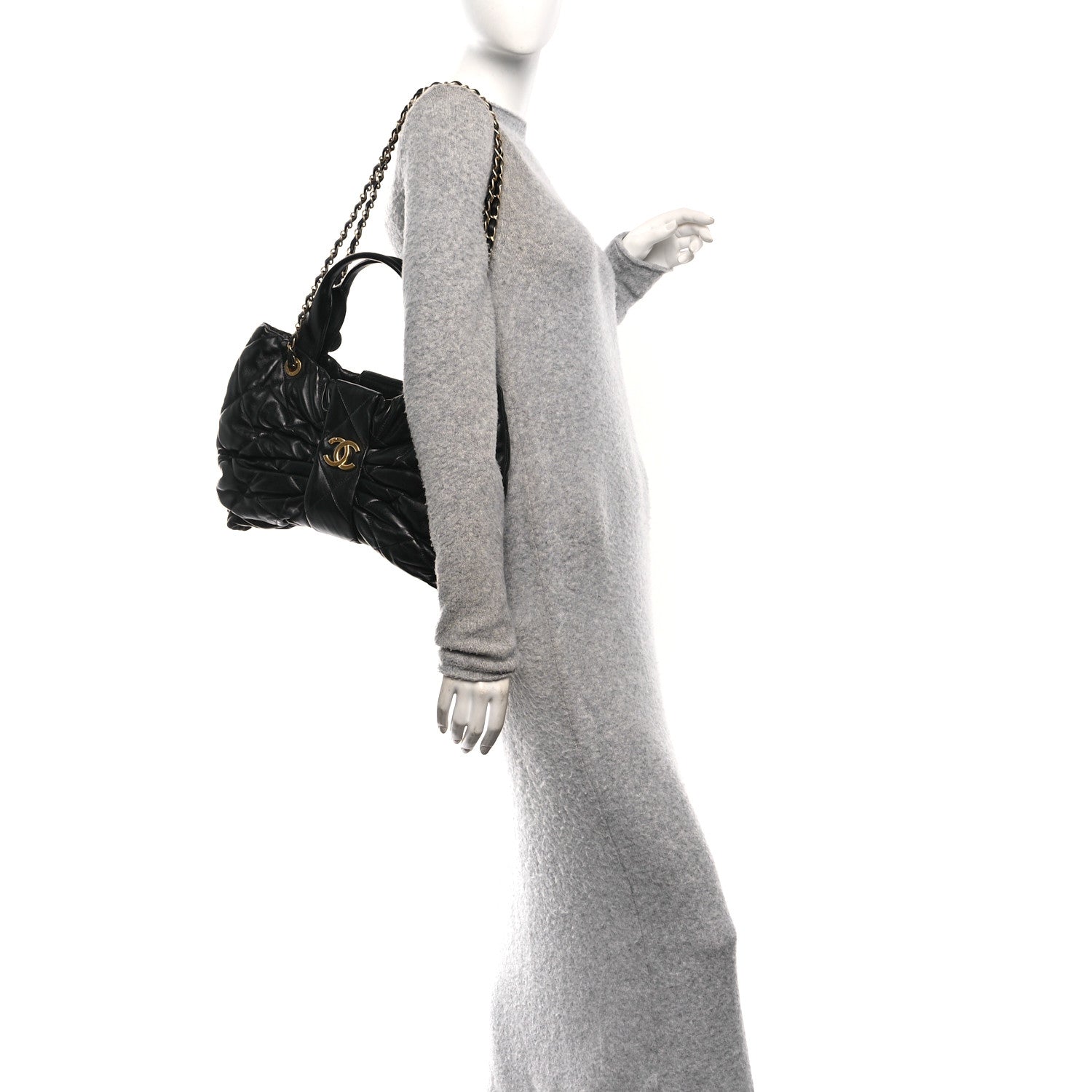 Chanel Lambskin Quilted Bow Bag Black