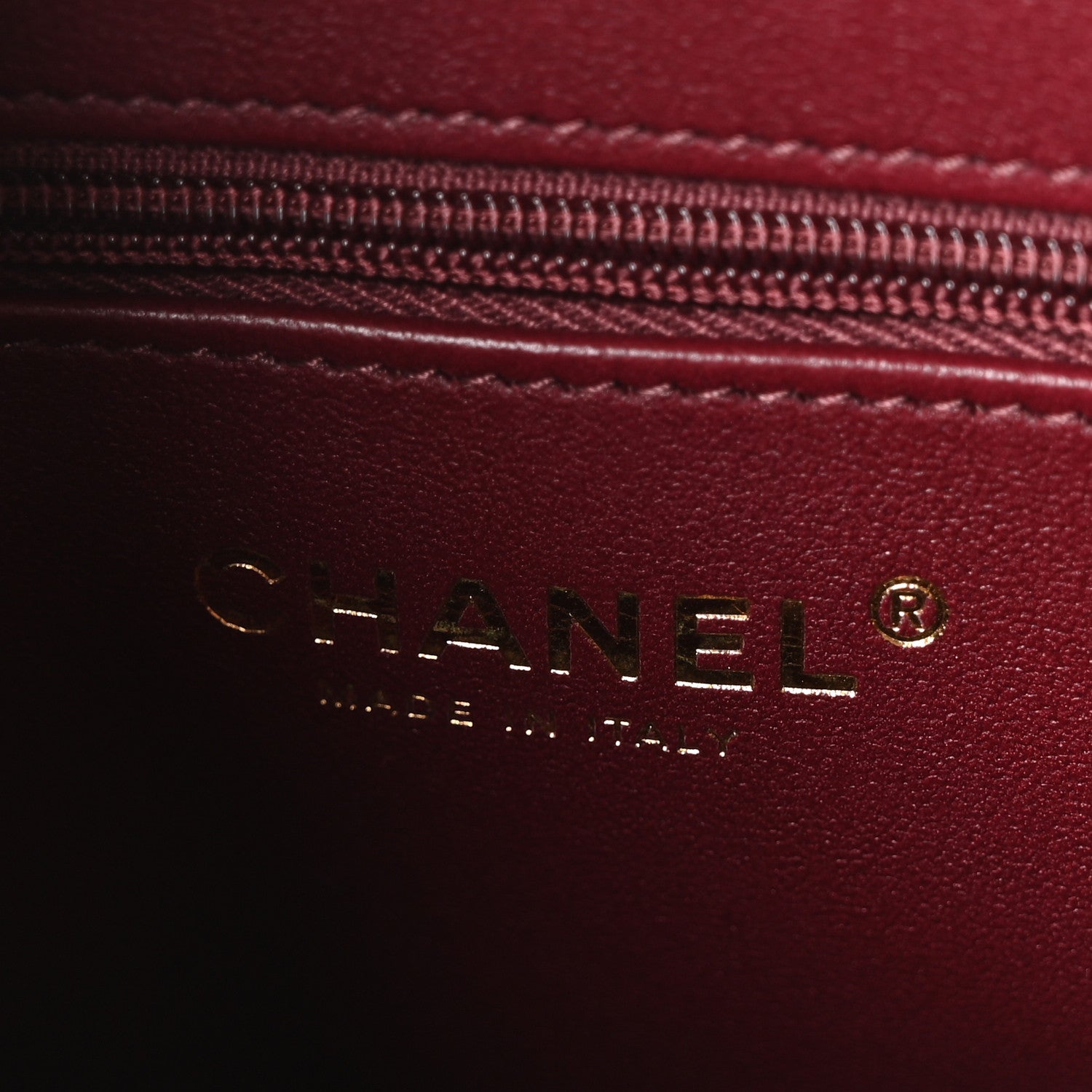Chanel Shiny Lambskin Chevron Quilted Nano Kelly Shopper Dark Burgundy