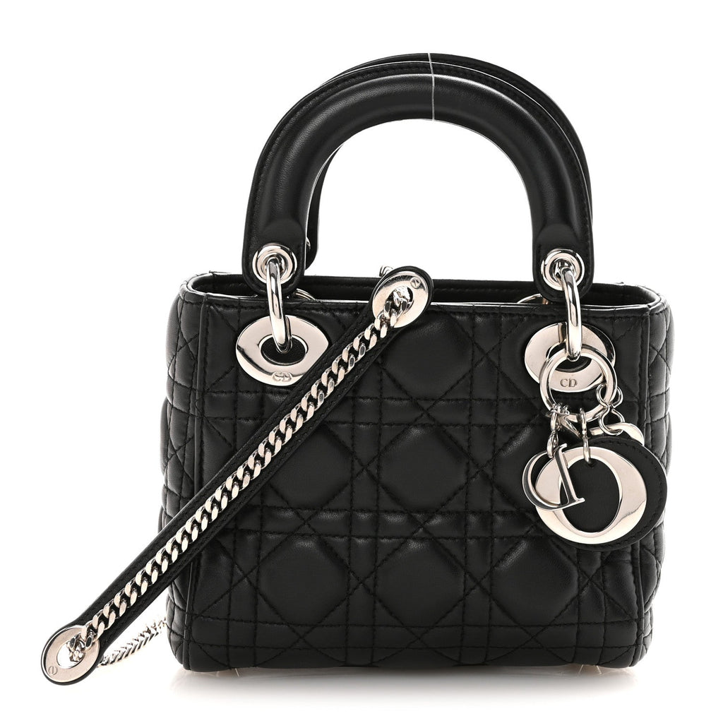 Christian Dior Lambskin Cannage Mini Lady Dior Black