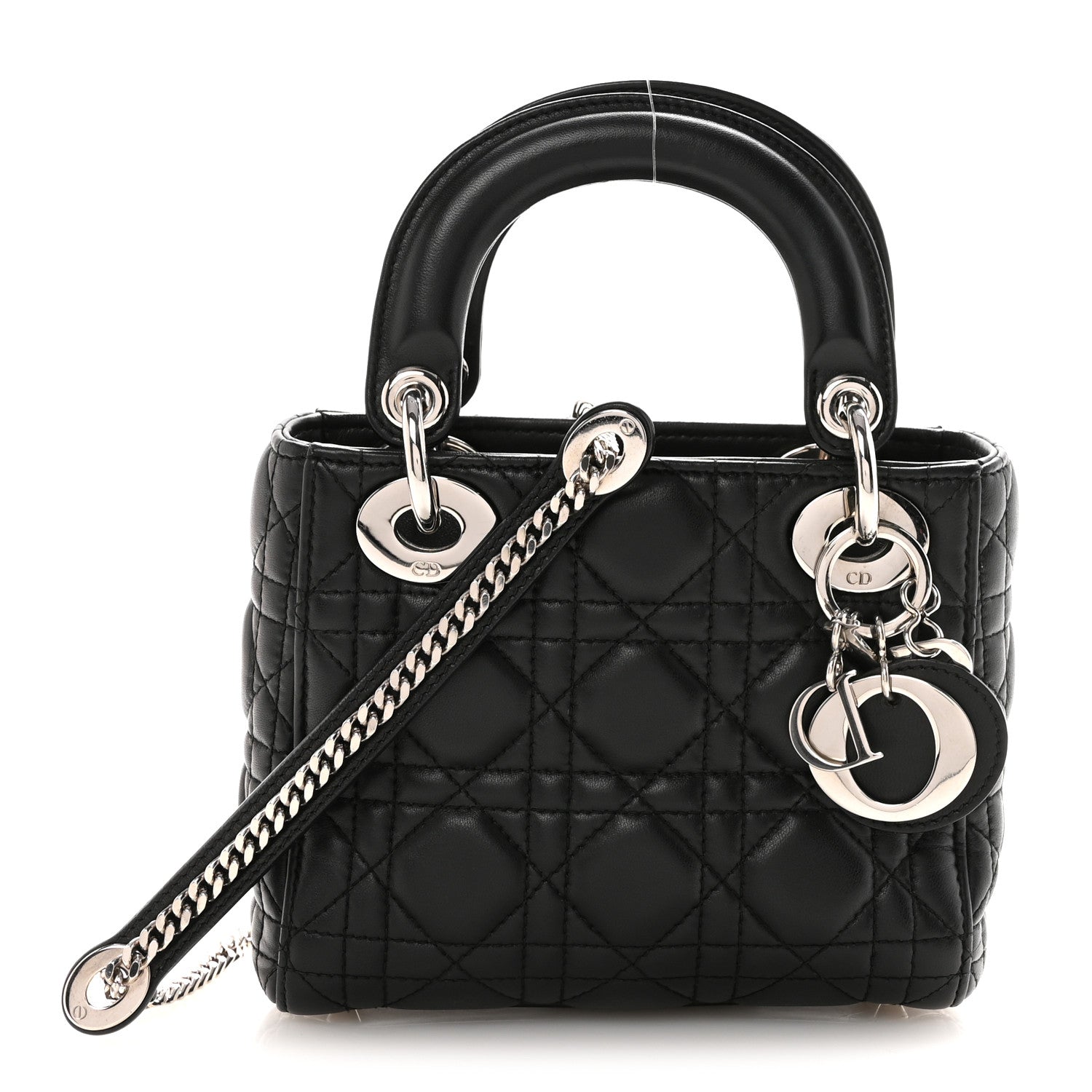 Christian Dior Lambskin Cannage Mini Lady Dior Black
