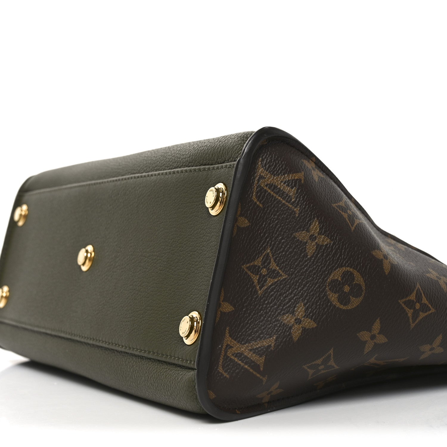 Louis Vuitton Calfskin Monogram On My Side MM Laurier Green Toffee Latte Beige