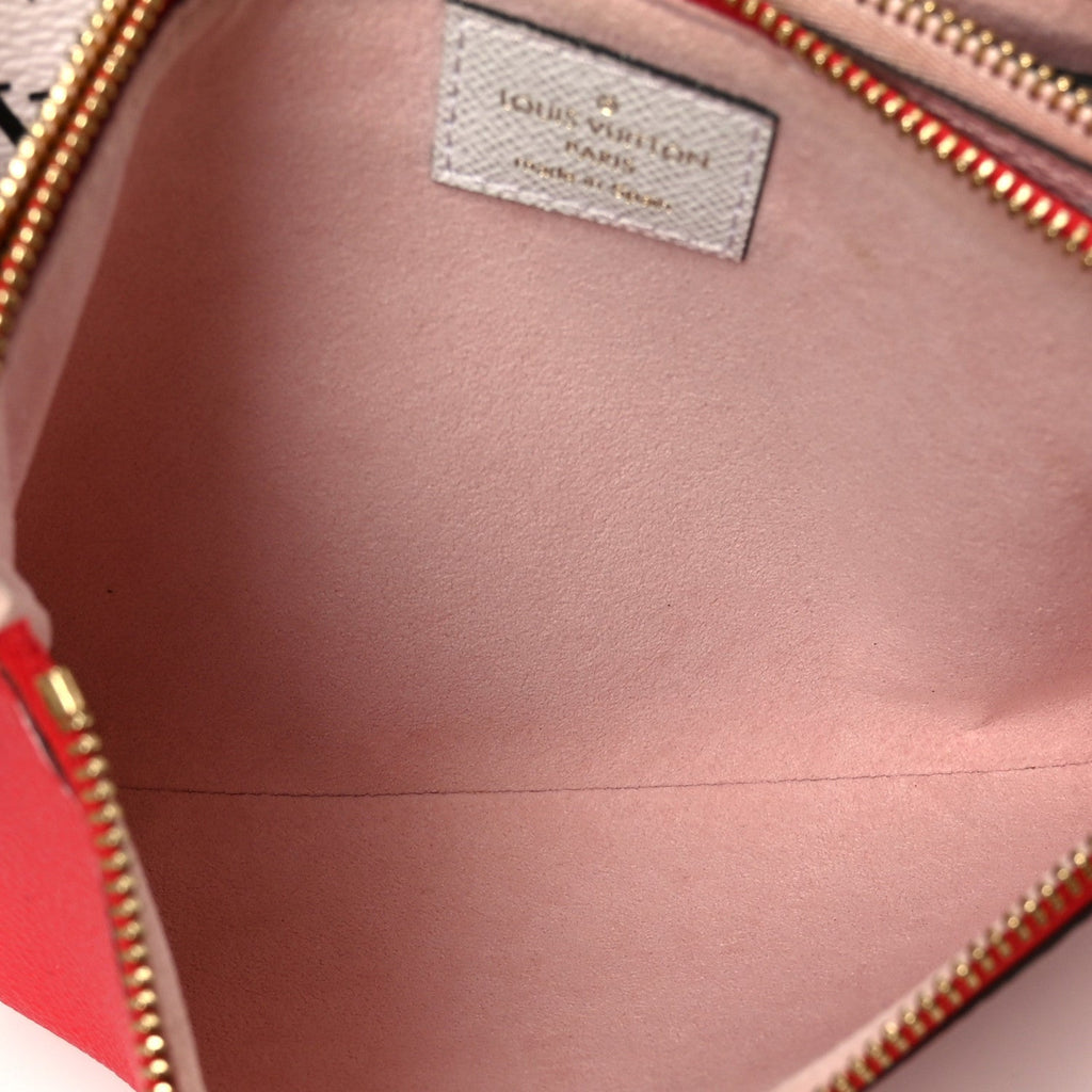 Louis Vuitton Monogram Giant Double Zip Pochette Rouge